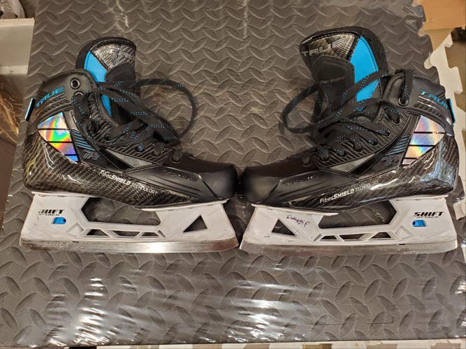 Senior Used True TF9 Hockey Goalie Skates Regular Width Size 6.5