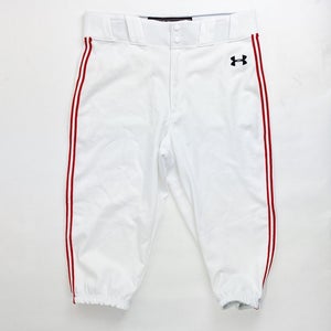 Under Armour Icon Knicker Baseball Pant Piping Men's Large White Red UBP54KM