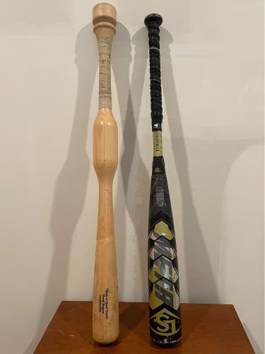 Bundle: Louisville Slugger Meta 29” (-10), and CamWood Hands & Speed Trainer
