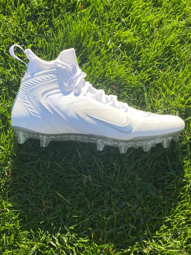 White Men's Turf Cleats High Top Huarache