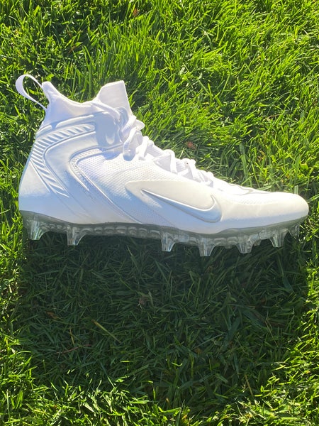 White Men's Turf Cleats High Top Huarache