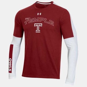 NWT men's M/medium Under Armour Temple Owls Long Sleeve T-Shirt/tee
