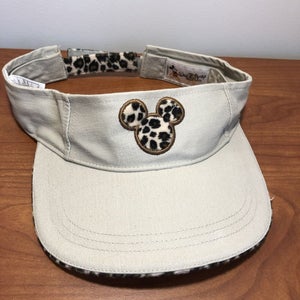 Mickey Mouse Visor Hat Strapback Cap Adult Walt Disney Cheetah Print Vacation
