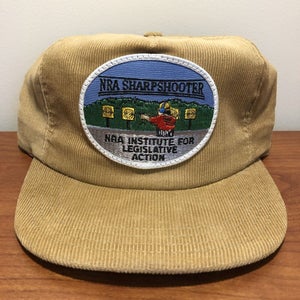 NRA Corduroy Hat Baseball Snapback Cap Adult Sharpshooter Men Vintage 80s 90s