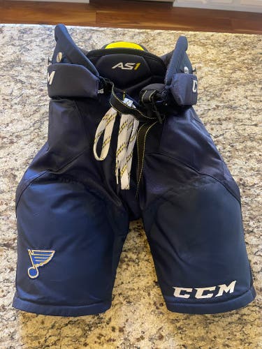 Junior Large CCM AS1 Supertacks Blues Hockey Pants