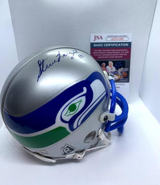 Steve Largent Signed Seattle Seahawks Throwback Riddell Speed Mini