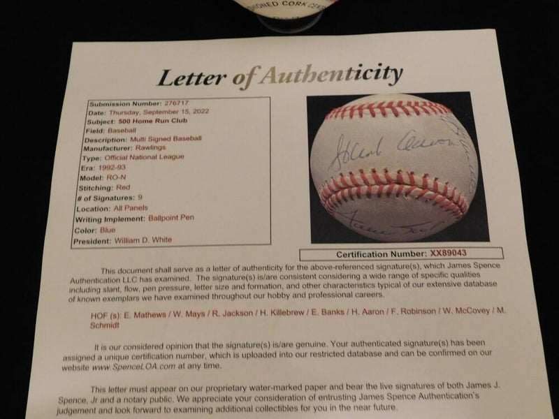 Willie Mays Autographed National League Signed Baseball JSA COA With U