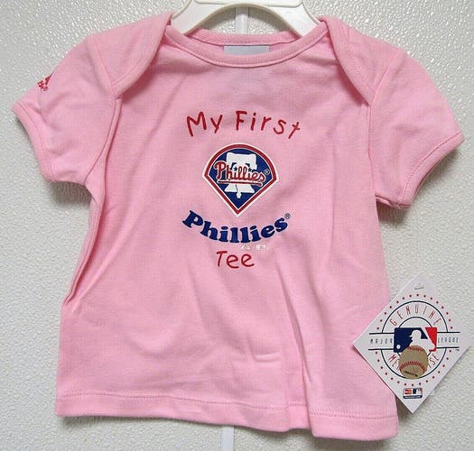Philadelphia Phillies Infant "MY FIRST TEE" in Blue Red on  Pink  24M Majestic