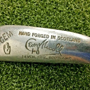 George Nicoll Leven Fife Scotland GEM Putter / RH / Steel ~34" / Leather /mm6710