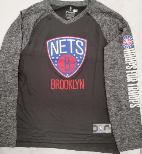 21103-12 Fanatics BROOKLYN NETS Game USED AUTHENTIC Hoops For Troops SHIRT COA