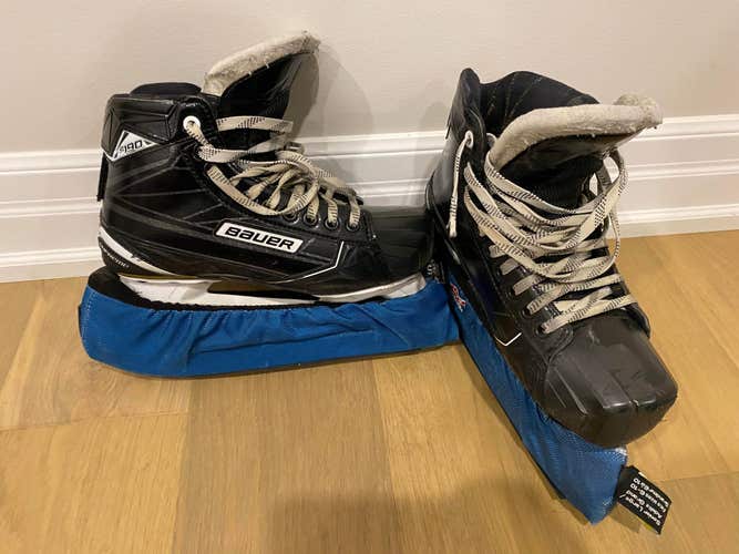 Senior Used Bauer Supreme S190 Hockey Goalie Skates Size 9.5