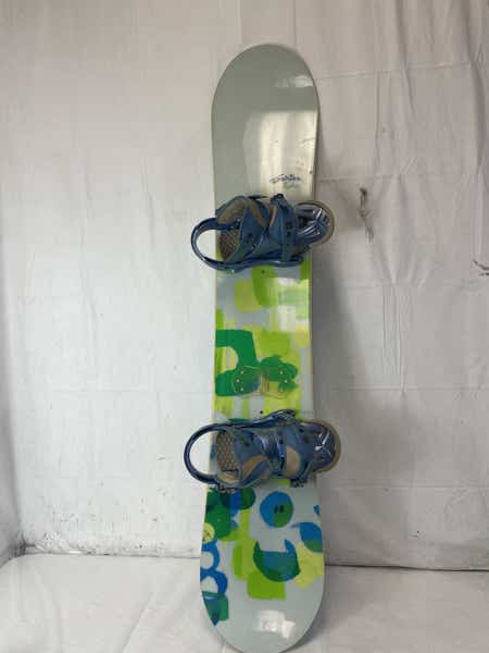 Used Burton Feather 140 Cm Womens Snowboard Combo W S M