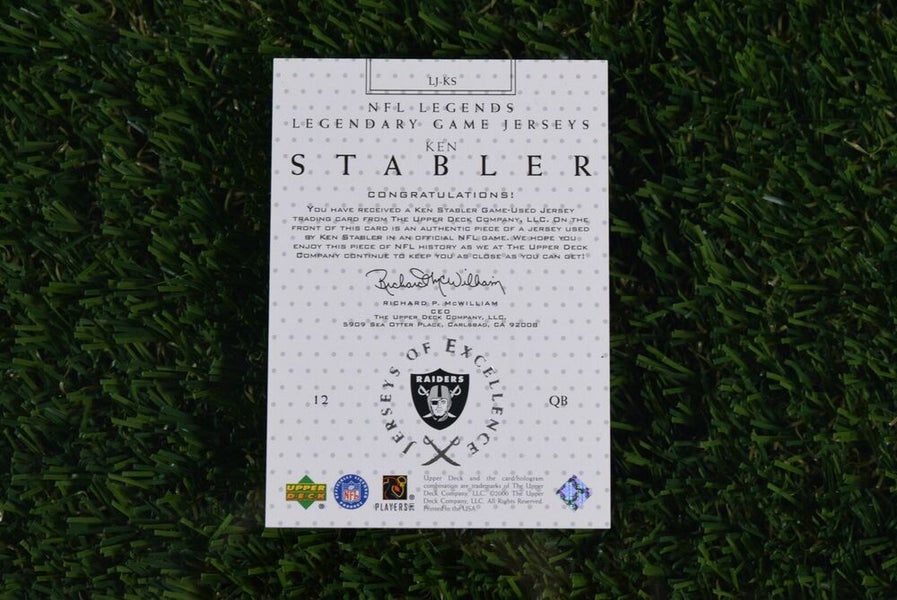 KEN STABLER 2000 UPPER DECK LEGENDS LEGENDARY JERSEYS COLLECTIBLE CARDS,  #LJ-KS