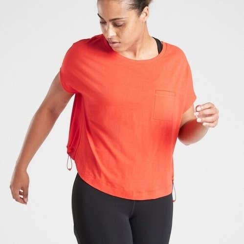 Athleta Organic Daily Bungee Bungle T-Shirt Top Orange Size: L