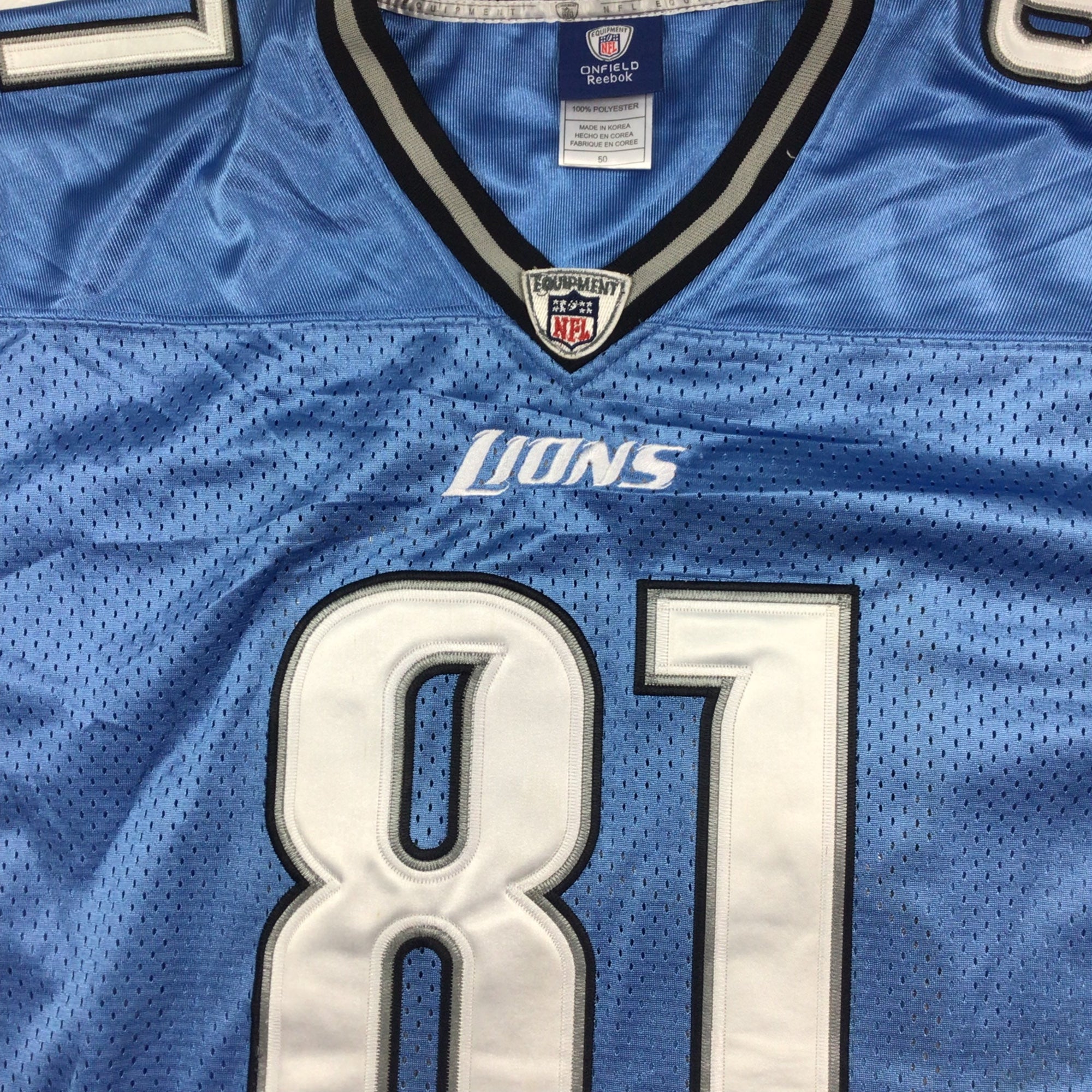 Detroit Lions Calvin Johnson NFL jersey. Stitched. Reebok. XL