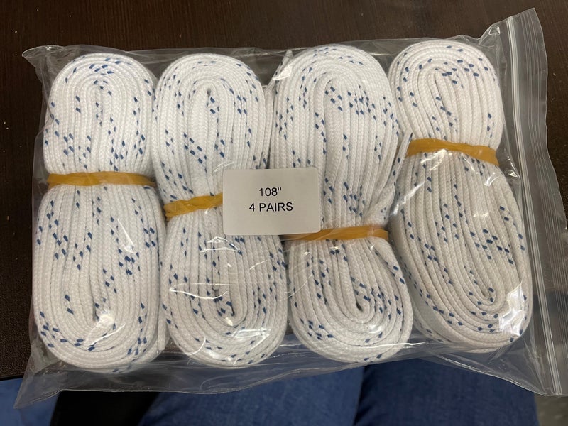HOCKEY LACES WHITE 108" (FOUR PAIRS)