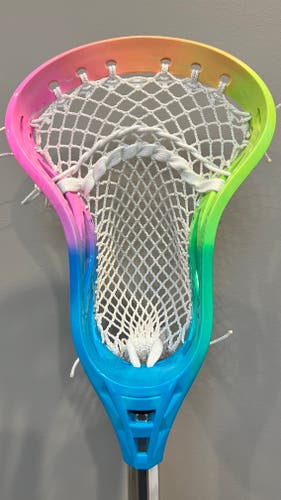 Sherbet Dyed LaxRoom Lacrosse Head New Strung With The Mesh Dynasty 10 D Rhombus