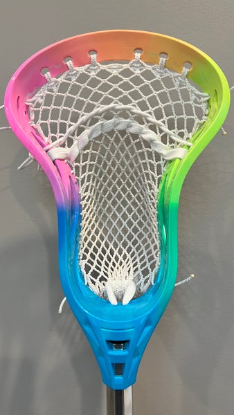 Sherbet Dyed LaxRoom Lacrosse Head New Strung With The Mesh Dynasty 10 D Rhombus