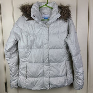 Columbia Lay D Down Women's White Hooded Zip Winter Puffer Jacket Size: L