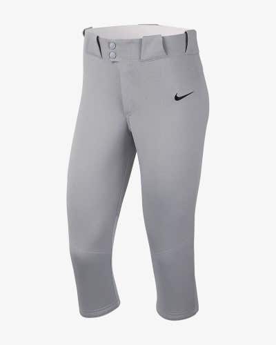 VGC Nike Vapor Pro 3/4 Dri Fit Softball Pants Grey Size Medium (8-10)