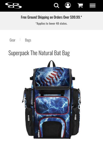Boombah Superpack The Natural Bat Baseball/Softball Bag