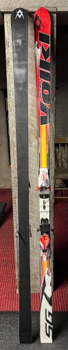 Volkl Racetiger World Cup Race Stock Super Giant Slalom Skis with Bindings Max Din 20