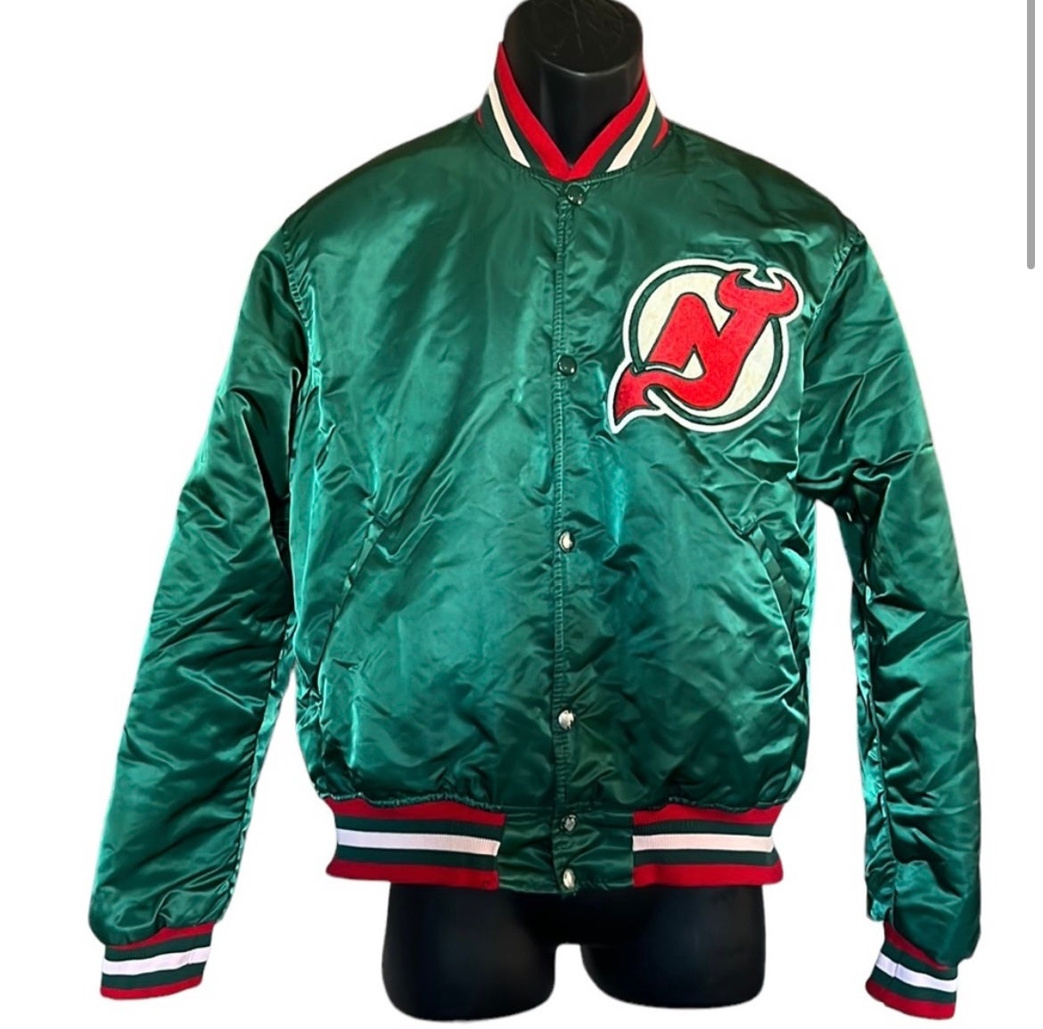 90s Vintage New Jersey Devil Satin Starter Jacket / S 