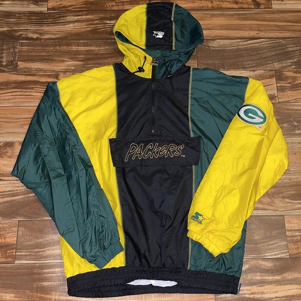 Retro 90s Green Bay Packers Full Zip Color Block Windbreaker 