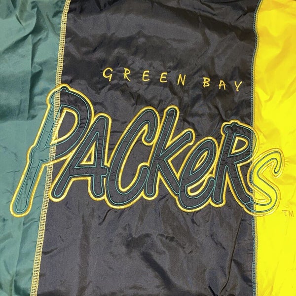 STARTER, Jackets & Coats, Vintage 9s Green Bay Packers Script Starter  Proline 2 Zip Pullover Jacket Xl