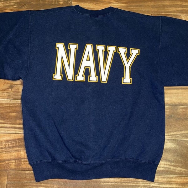 Vintage 90s United States Navy Sweatshirt REFLECTIVE Crewneck Sz 