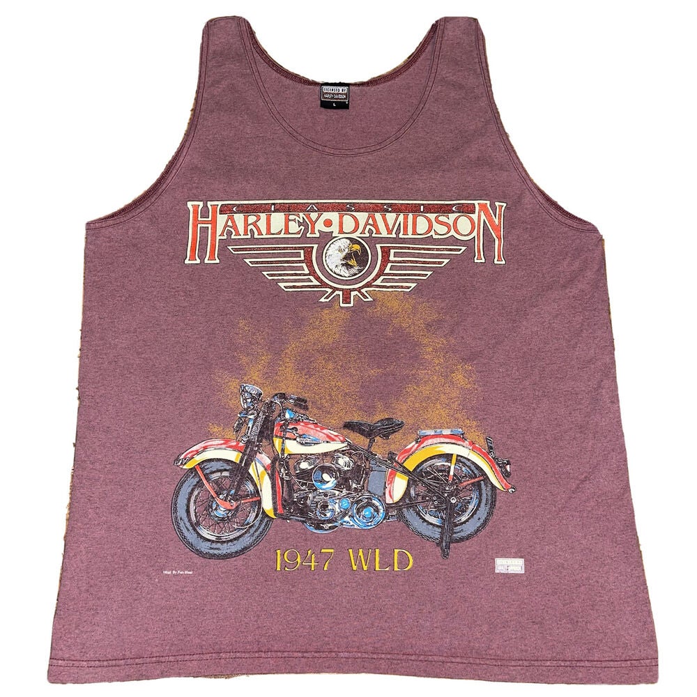 Vintage 70s 80s Womens Harley Lace Tank Top T Shirt Ladies L Biker