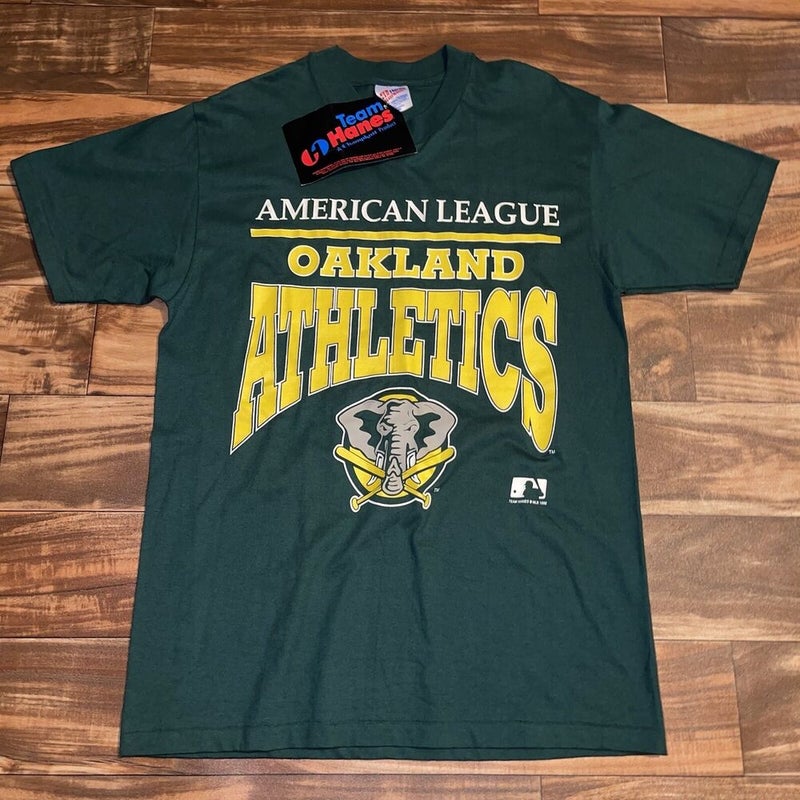Vintage Early 90s Logo 7 Oakland Athletics A's T-Shirt Size YOUTH Med 10-12  USA