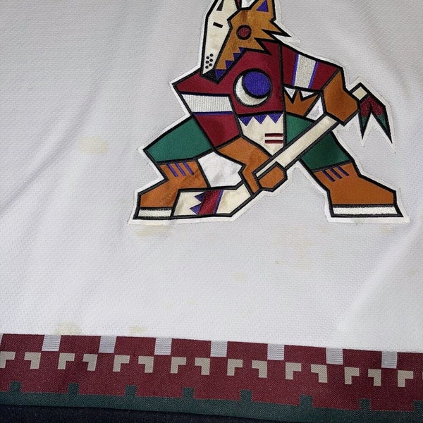 Phoenix Coyotes 90's Kachina Retro NHL Crewneck Sweatshirt White / L