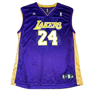 Kobe Bryant #24 Adidas Los Angeles Lakers LA Basketball Jersey Purple Size XL