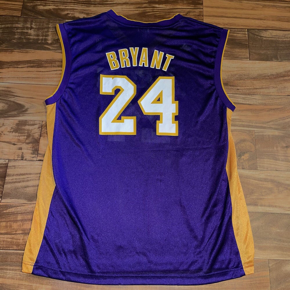 Adidas Kobe Bryant #24 Los Angelas Lakers Purple NBA Basketball Jersey  7565A XS