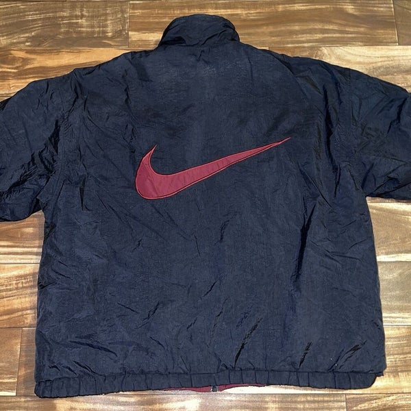 Vintage 90s Nike Men's Sz XL Quilted Reversible Jacket Full Zip