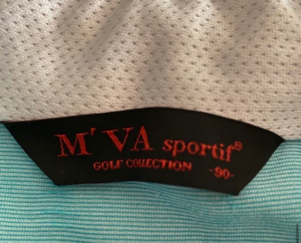 Quarter Zip Golf Shirt Green white build-in UV Sleeves Women's XS