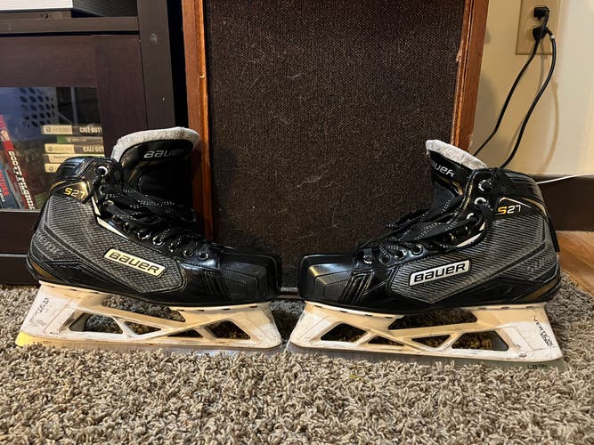 Used Bauer Regular Width Size 9.5 Supreme S27 Hockey Goalie Skates
