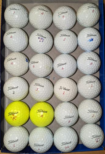 Used Titleist Pro V1x Balls 24 Pack (2 Dozen) mixed colors (4A)