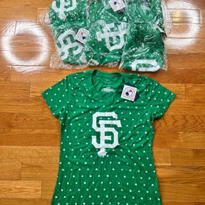 Lot of 7 T-Shirts MLB San Francisco Giants Shamrock Shirt Green Shirt Women's L