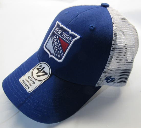 NHL New York Rangers 47 Brand MVP Women's Glitter Adjustable Hat Blue & White