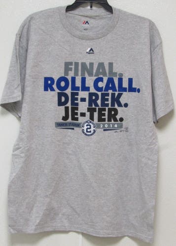 MLB New York Yankees Derek Jeter Final Roll Call - T Shirt Gray Size Large