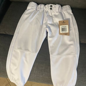 DeMarini Girl's Belted Fastpitch Softball Pant - White -MEDIUM - WTD4040TWGM NEW