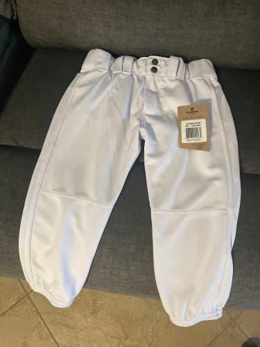 DeMarini Girl's Belted Fastpitch Softball Pant - White -MEDIUM - WTD4040TWGM NEW
