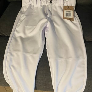 DeMarini Girl's Belted Fastpitch Softball Pant - White -Large - WTD4040TWGL NEW