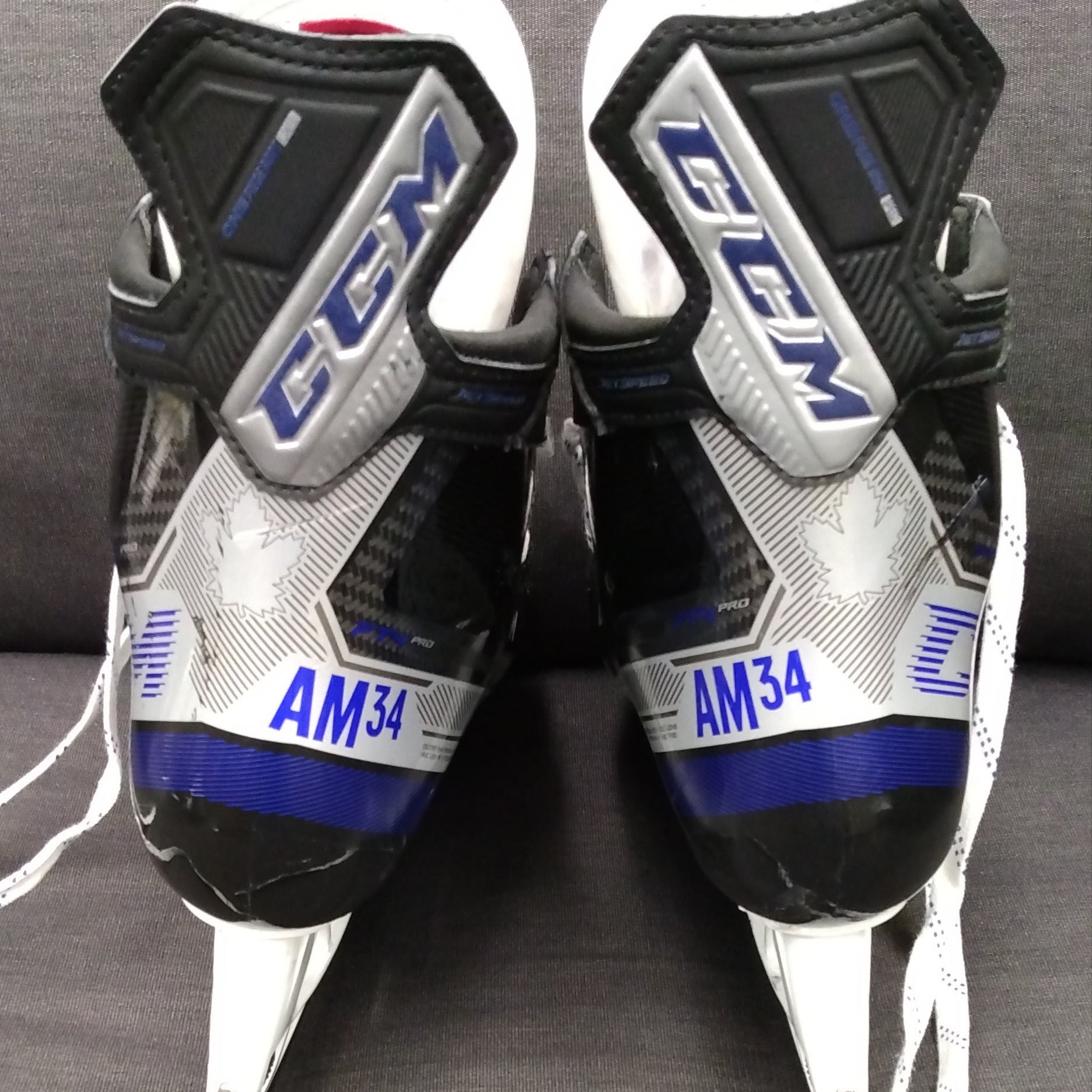 Auston Matthews Toronto Maple Leafs Game Used Skates (Framed) - Custom