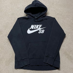 Nike SB Sweatshirt Men Small Adult Black Hoodie Swoosh Skateboard Pullover Logo