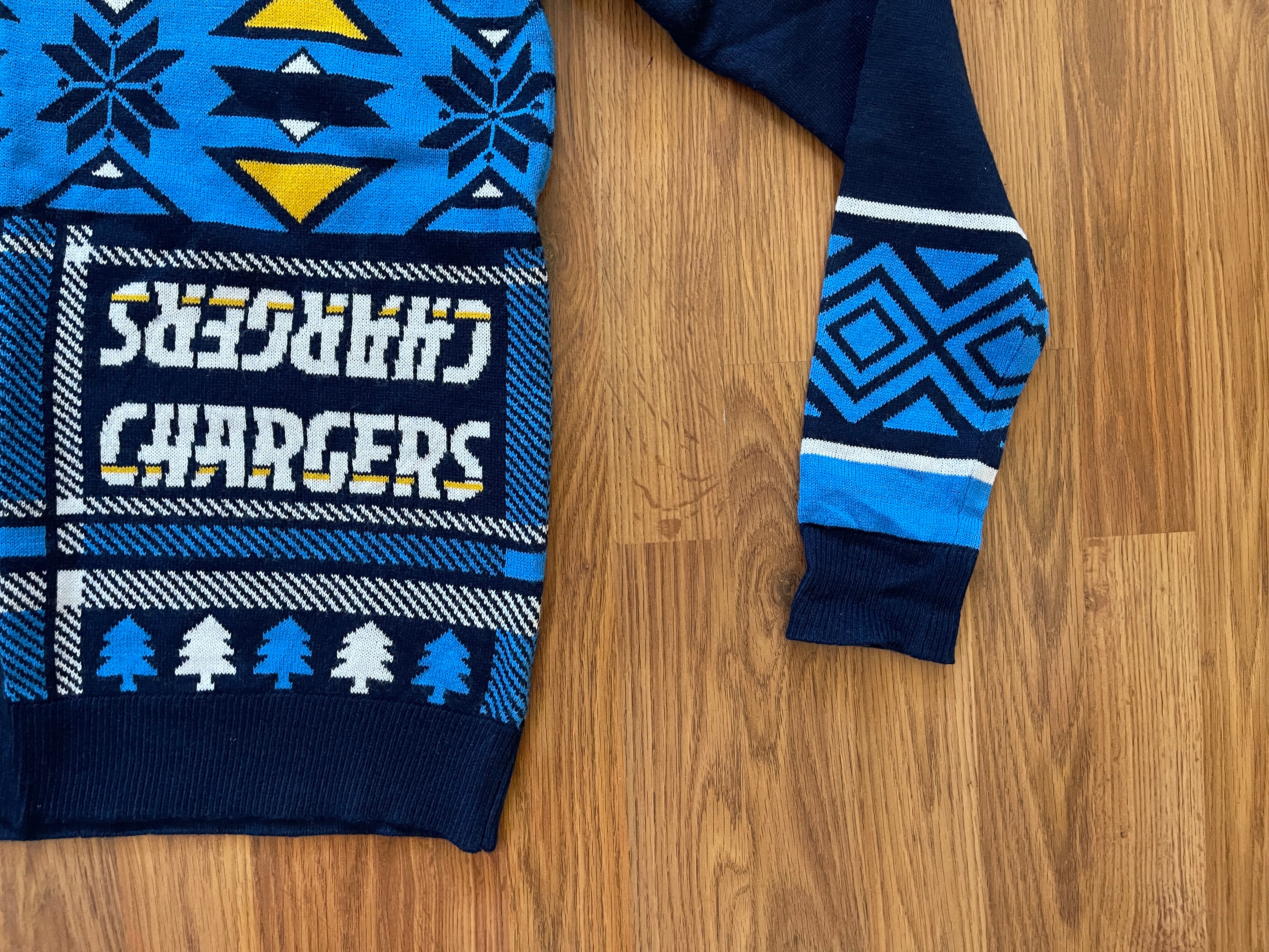 Los Angeles Chargers Snowflakes Pattern Ugly Christmas Sweater