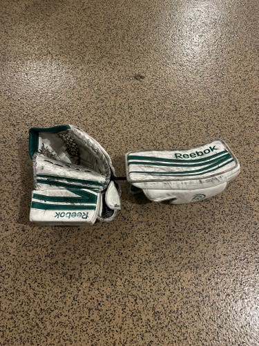 Jr glove and blocker Green Reebok