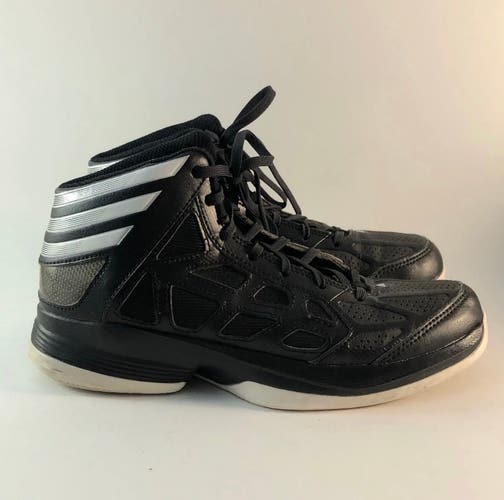 Adidas crazy shadow J basketball shoes lace up sneakers black white boys size 5